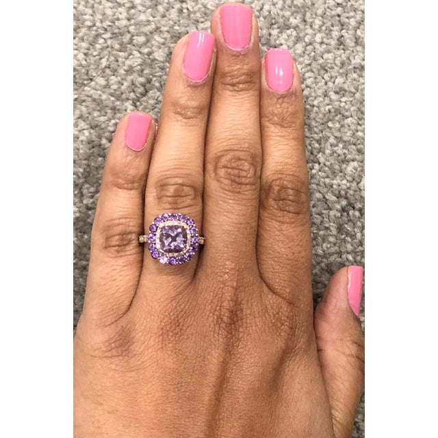 Amethyst and Diamond Cocktail Ring! Playful yet Powerful! Its like having a piece of glittery candy on your finger! This...