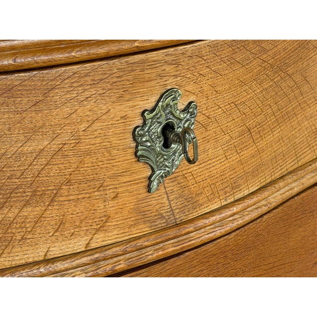 Danish Rococo Oak Serpentine Chest of Drawers, 1940s For Sale - Image 4 of 13