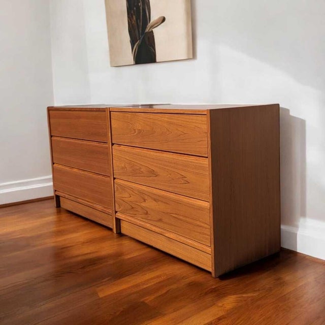 Mid-Century Modern Danish Lowboy Dresser, Two-Piece Credenza, 1960s For Sale - Image 12 of 18