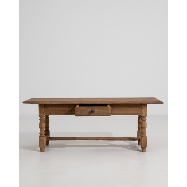 Brown French Provincial Oak Coffee Table with Drawer, Circa 1970 For Sale - Image 8 of 14