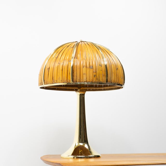 Mid-Century Modern Rising Sun Series Table Lamp by Gabriella Crespi, Italy, 1970s For Sale - Image 3 of 17
