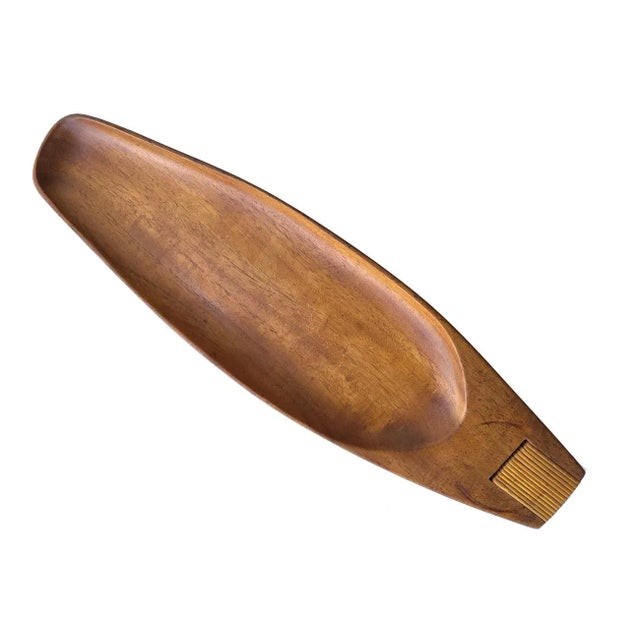 Chestnut 1960s Arthur Umanoff Oblong Tray With Wrapped Handle For Sale - Image 8 of 10