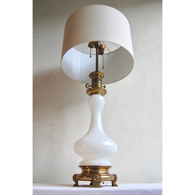 1920's French Opaline Glass Table Lamp For Sale - Image 4 of 7