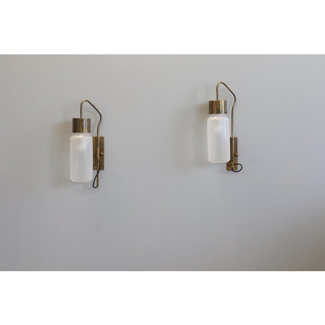 Dominioni Azucena Model LP10 Brass Wall Lamps by Luigi Caccia Dominioni for Azucena, 1958, Set of 2 For Sale - Image 10 of 15