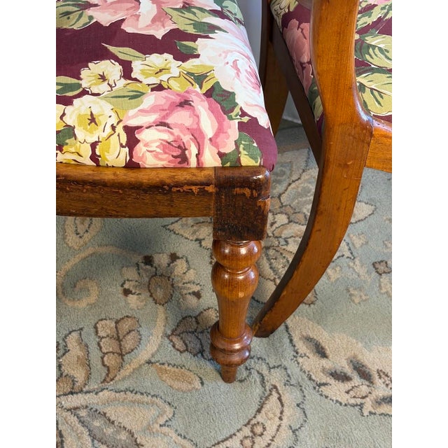 Victorian Mahogany Balloon Back Dining Chairs, Set of 4 – Floral Upholstery For Sale - Image 16 of 16