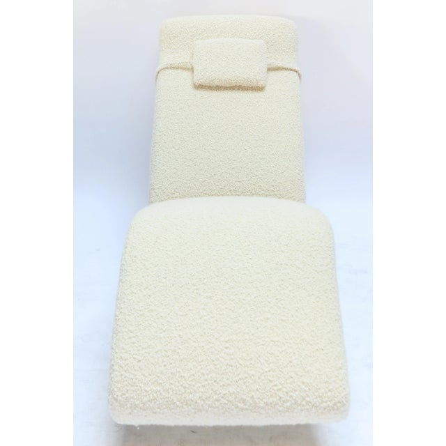 Not Yet Made - Made To Order Custom Mid Century Style Metal and Ivory Chaise Chair For Sale - Image 5 of 10