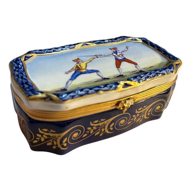 A 19th Century Sevres Hand Painted Hinged Box For Sale