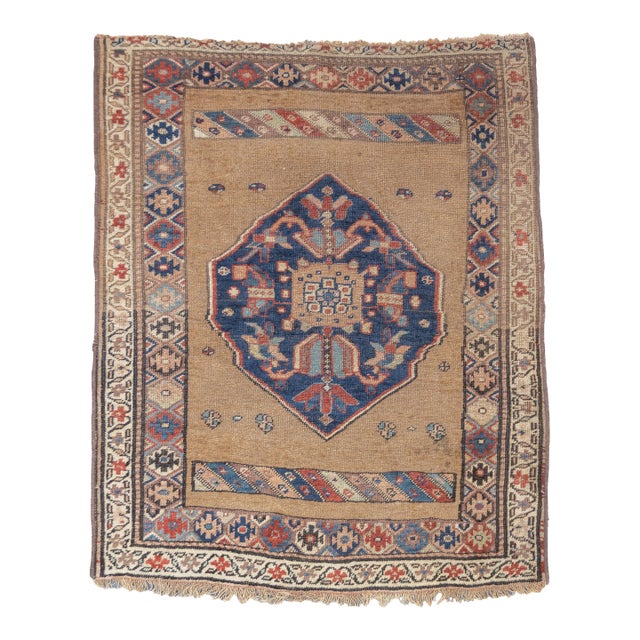 Antique Persian Bijar Wool Foundation Rug 3'7'' X 4'4'' For Sale