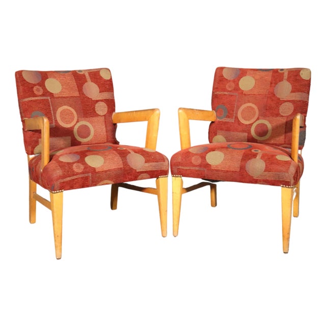 Mid 20th Century Deco Style Armchairs - 2 Pieces For Sale
