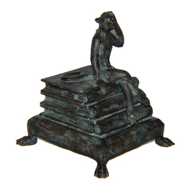 1990s Maitland Smith Bronze Monkey Lidded Box For Sale - Image 10 of 10