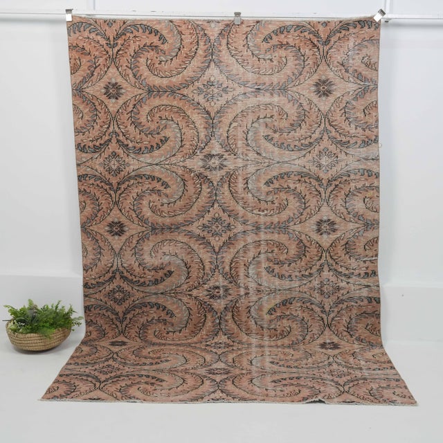 Vintage Hand-Knotted area rug is a semi-antique vintage area rug. The '70s Eastern region of Anatolian's unique rug is...