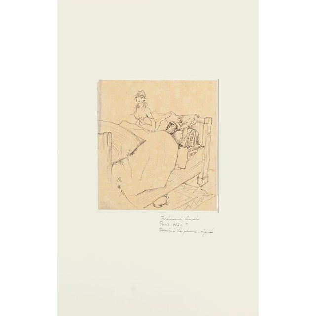 Couple is an original drawing in pen realized by Ferdinando Lunel (1857-1933), hand-signed, the state of preservation of...