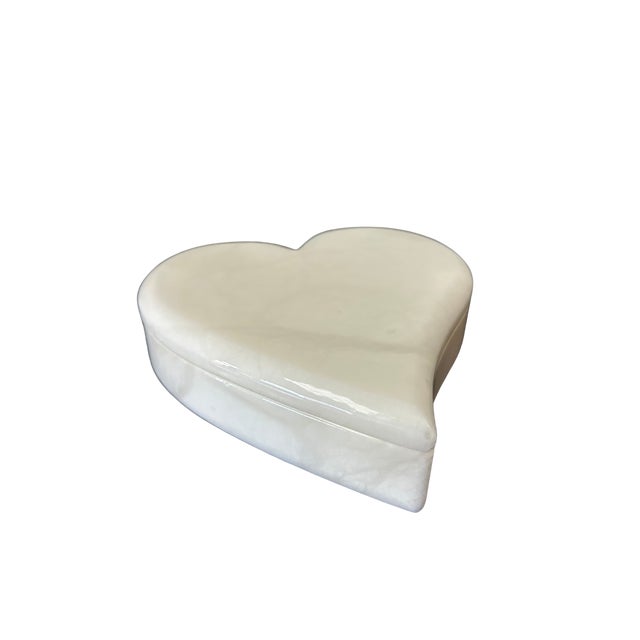 Boho Chic Vintage Genuine Volterra Alabaster Swivel Top Trinket Box | Hand-Carved Italian Marble Jewelry Box | Made in Italy For Sale - Image 3 of 11