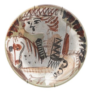 Knight Ceramic Plate by Emanuele Luzzati for Pozzo Garitta of Albisola, 1970s For Sale