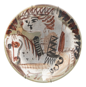 Knight Ceramic Plate by Emanuele Luzzati for Pozzo Garitta of Albisola, 1970s
