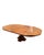 An exceptional 1950s dining table by Knapp & Tubbs, showcasing the rich character and dramatic figuring of burlwood....
