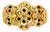 Late 20th Century 114K Yellow Gold Filigree Black Brown Diamond Floral Band Ring, Size 7 For Sale