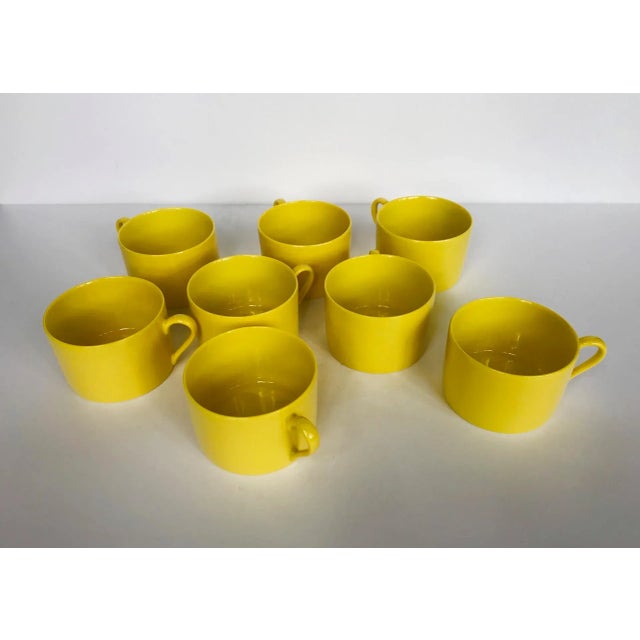 Fitz and Floyd Vintage Fitz and Floyd, Inc. "Total Color" Yellow Coffee Cups - Set of 4 For Sale - Image 4 of 13
