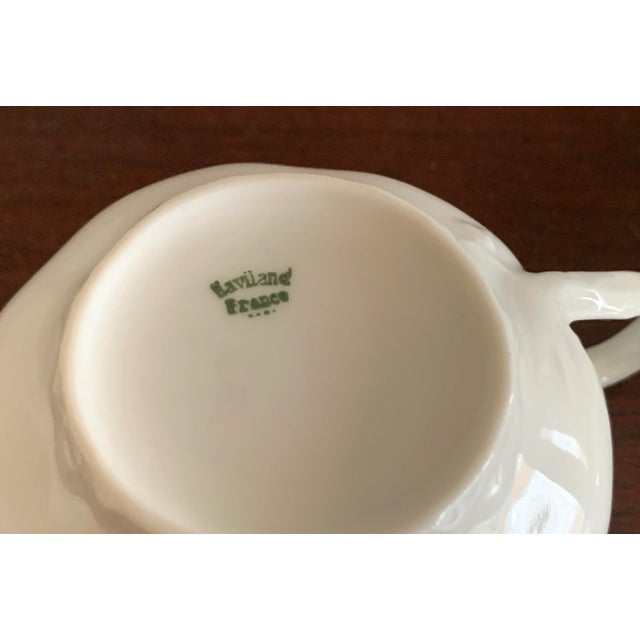 Mid 20th Century Haviland Limoges France Ranson Blank White 5 Piece Place Setting Dinnerware Bone China Scalloped For Sale - Image 5 of 10