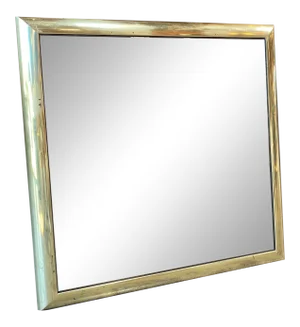 Italian Vintage Square Wall Mirror in Brass 1960s