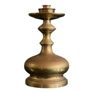 Vintage Maitland Smith Solid Brass Candlestick Holder Large For Sale