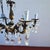 Vintage Six-Armed Chandelier with Glass Drops For Sale - Image 3 of 10