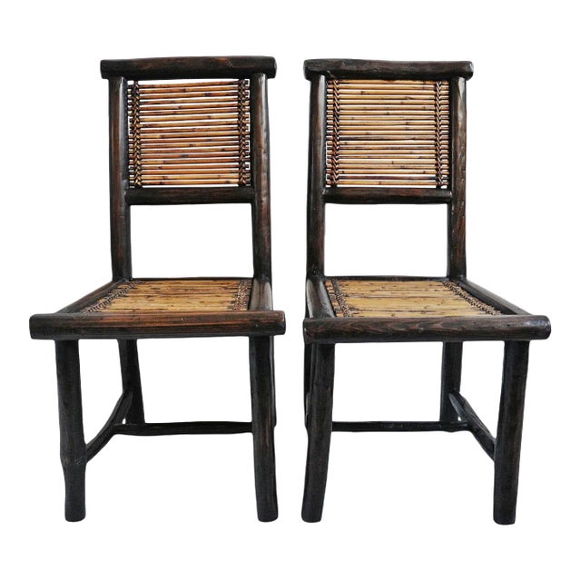 Vintage Pair of Bamboo Chairs For Sale