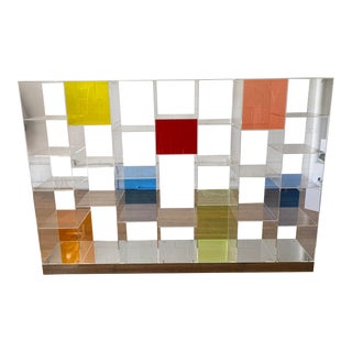 20th C Plexiglass Shelf Unit For Sale