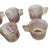 1980s Rueven Art Nouveau Demitasse Cups and Saucers Frosted Glass - Set of 6 For Sale - Image 4 of 14
