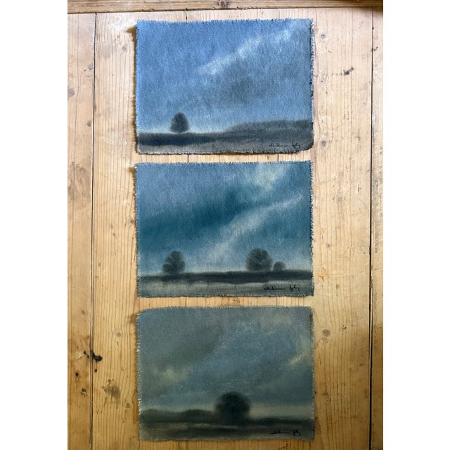 Watercolor Landscape Painting on Raw Canvas by Chelsea Fly For Sale - Image 4 of 5