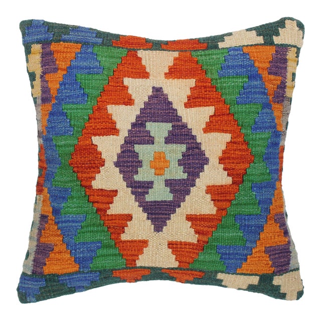 1990s Rustic Turkish Hand Woven Kilim Throw Pillow For Sale