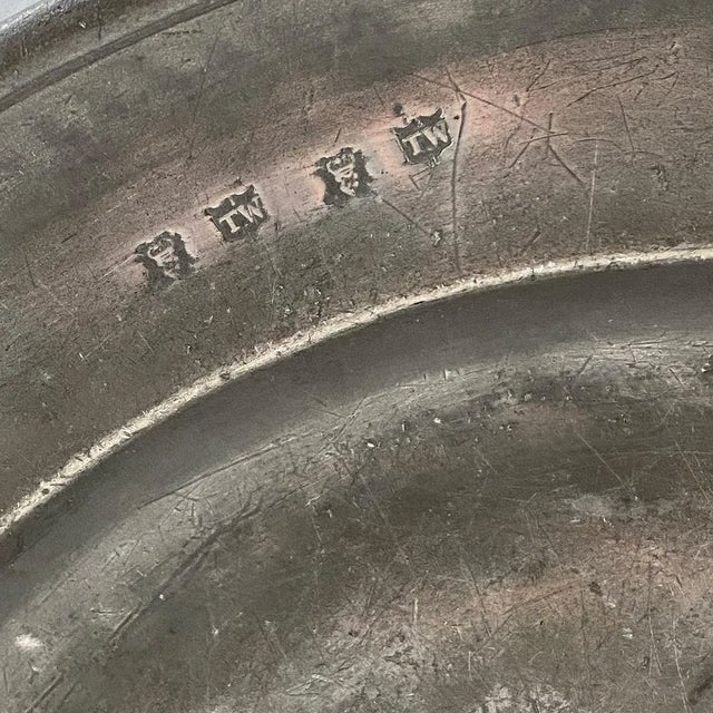 Metal English Georgian Pewter Charger Plate For Sale - Image 7 of 8