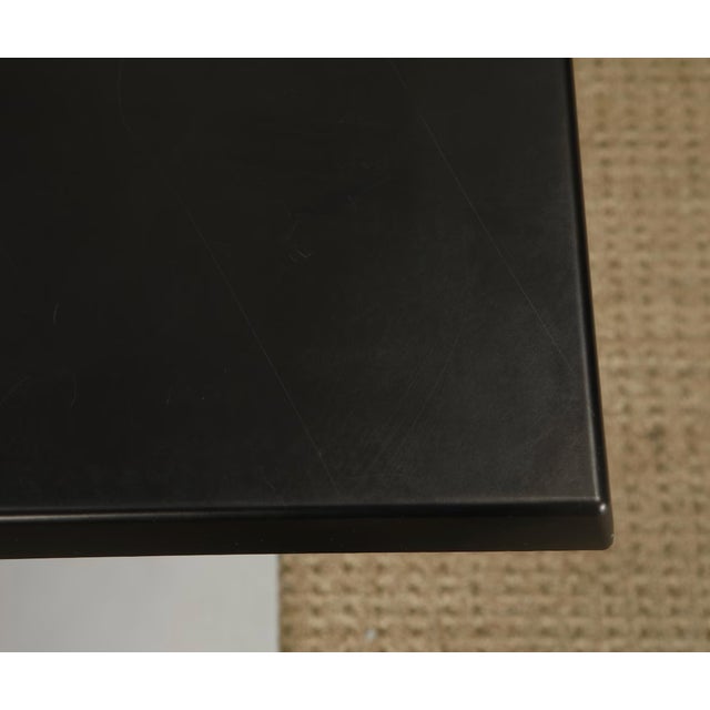 Black Vintage Kartell Side Table, 1990s Italian Postmodern Table, Lucite Pedestal Table, Black Square Accent Table For Sale - Image 8 of 11