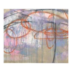 Mirtha Moreno Abstract Expressionist Painting on Panel Titled : Social Distance , 2020Oil, Acrylic