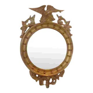 19th C. Gilted Convex Mirror For Sale