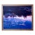 Vintage Impressionist Water Lily Pond Oil Painting in Cobalt Blue & Violet For Sale