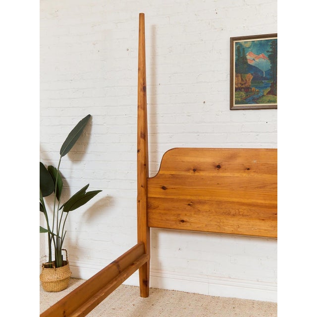 Pine Rustic Vintage Bed and Post For Sale - Image 4 of 8
