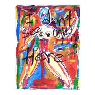 Abstract Expressionist Figure - "I Don't See Anything Here" by R Navarro For Sale