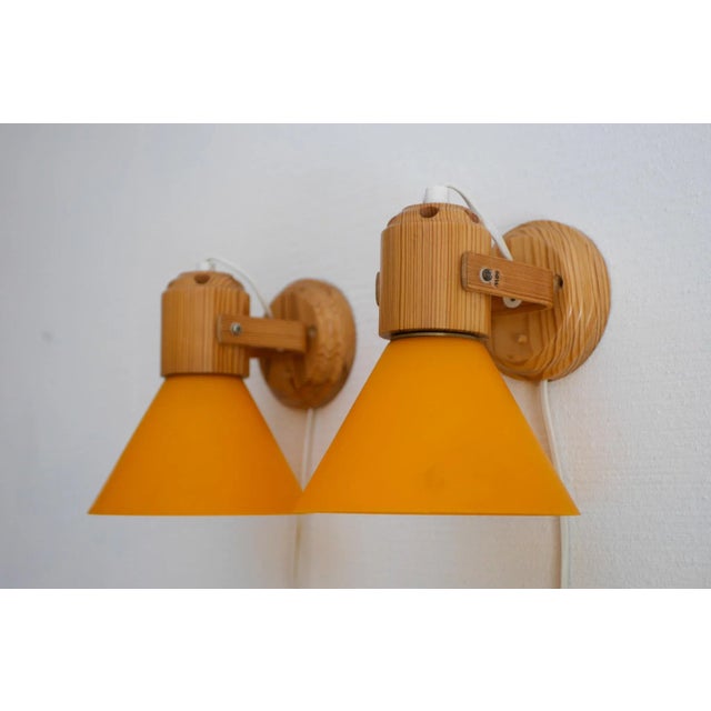 1970s Scandinavian Modern Pine Wall Sconces from Solbacken, Sweden, 1975, Set of 2 For Sale - Image 5 of 9