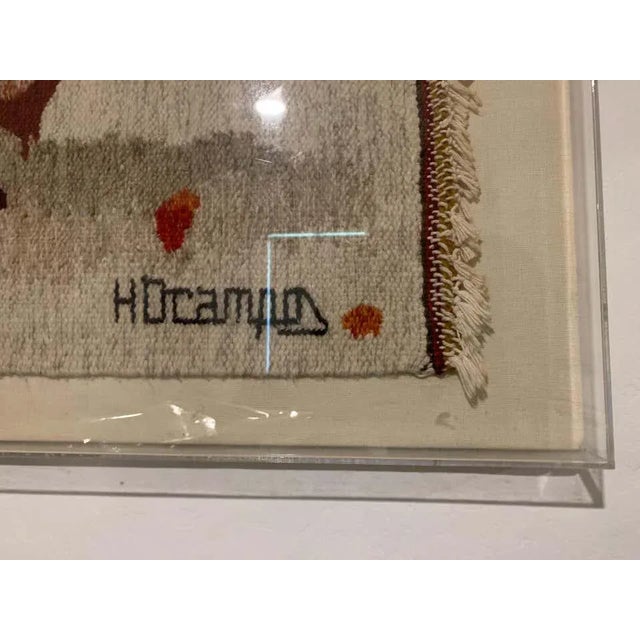 Folk Art Handmade Indigenous Wool Rug From Northern Argentina, Framed Professionally For Sale - Image 3 of 11