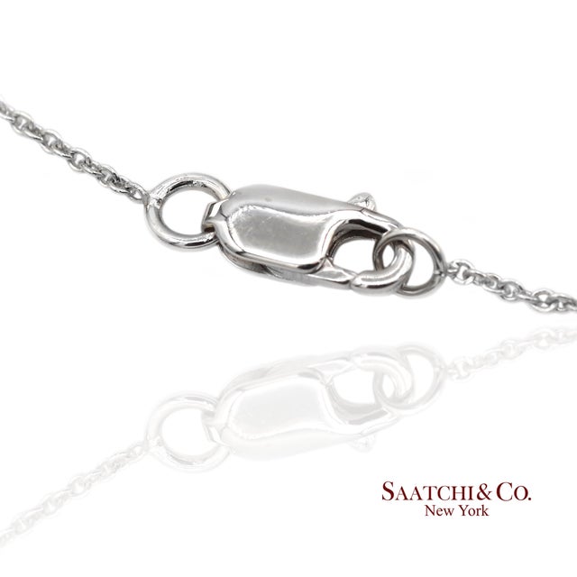 Silver 18k(750) White Gold Natural Diamond Pendant Necklace With Chain For Sale - Image 8 of 11