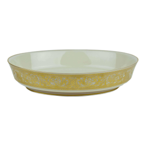 Mid 20th Century Franciscan Renaissance Gold 9" Oval Vegetable Salad Serving Bowl Usa