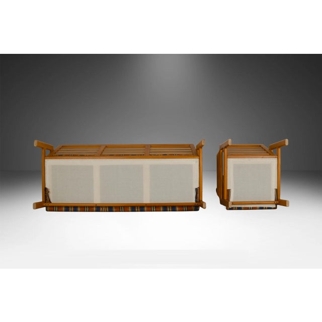 Mid-Century Vintage Danish Teak 3-Seat Sofa and Armchair For Sale - Image 10 of 15