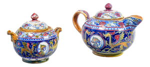 Vintage Teapot and Sugar Jar by Gualdo Tadino, Set of 2
