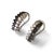 Estate 14K white gold hoop earrings with 9 white and 9 black diamonds per earring, totaling 1 carat, perfect for a bold...