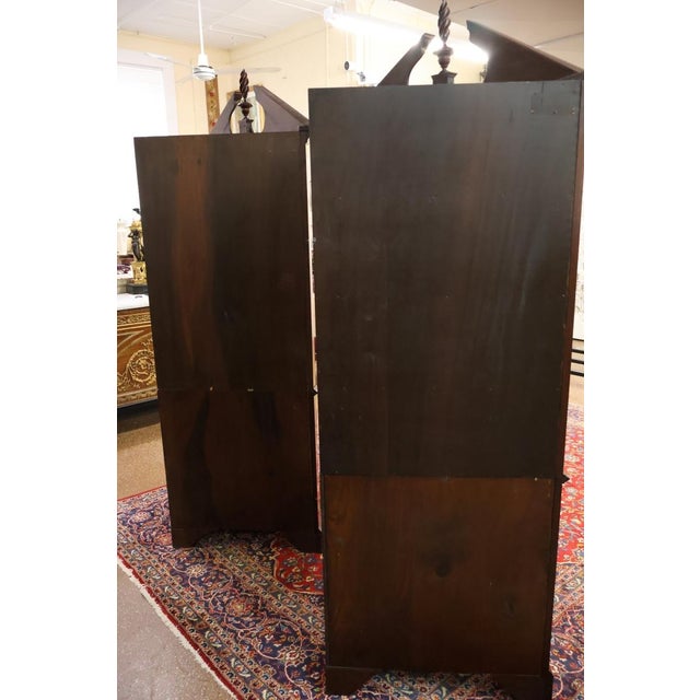 1960s Pair of English Regency Style Mahogany Inlaid Corner Cabinets For Sale - Image 17 of 18