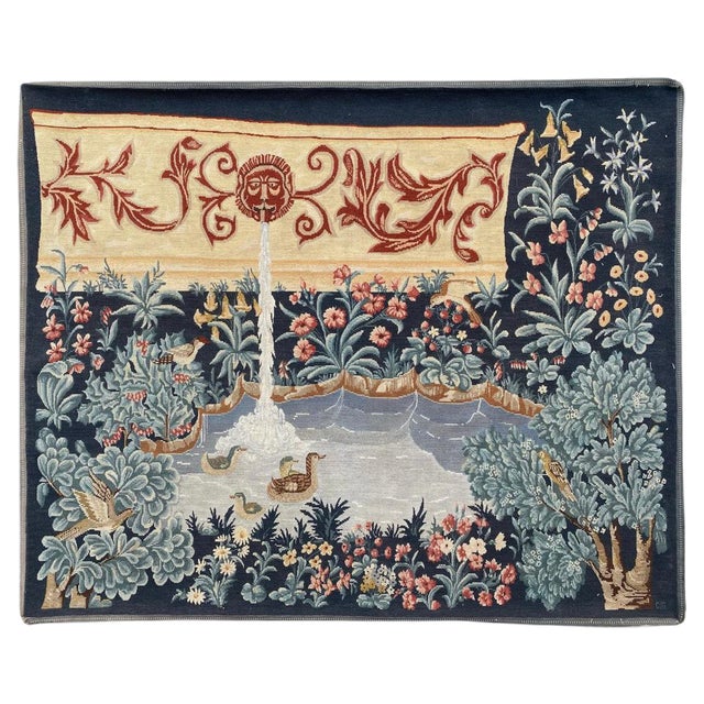 Vintage French Needlepoint Tapestry, 1970s For Sale