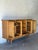 Wood Oak Sideboard Credenza With Leaded Glass Doors Four Drawers Mid-Century Modern 1960s For Sale - Image 7 of 11