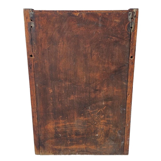 Antique 1910s Tiger Oak Arts & Crafts / Mission Nightstand W/ Leaded Glass Door For Sale - Image 12 of 12