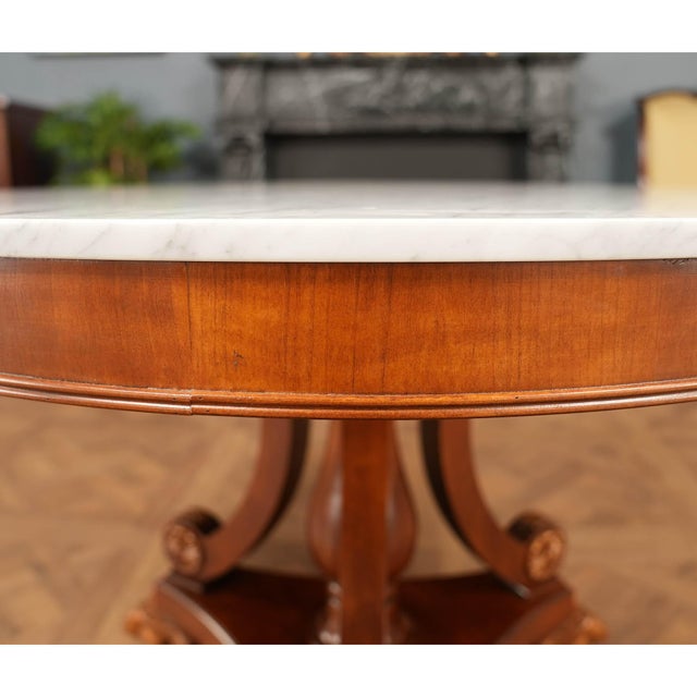 Vintage Marble Top Center Table For Sale - Image 6 of 8